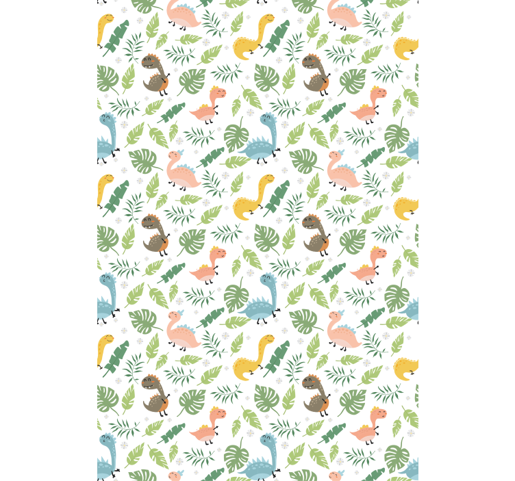 Kids wallpaper pastel forest with dinosaurs pattern - TenStickers