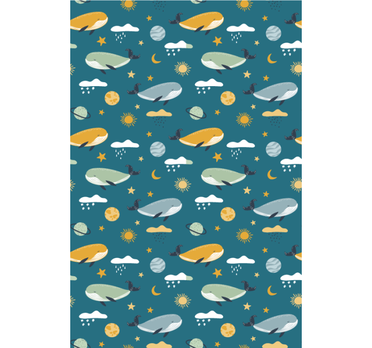 Kids wallpaper trendy whale design - TenStickers