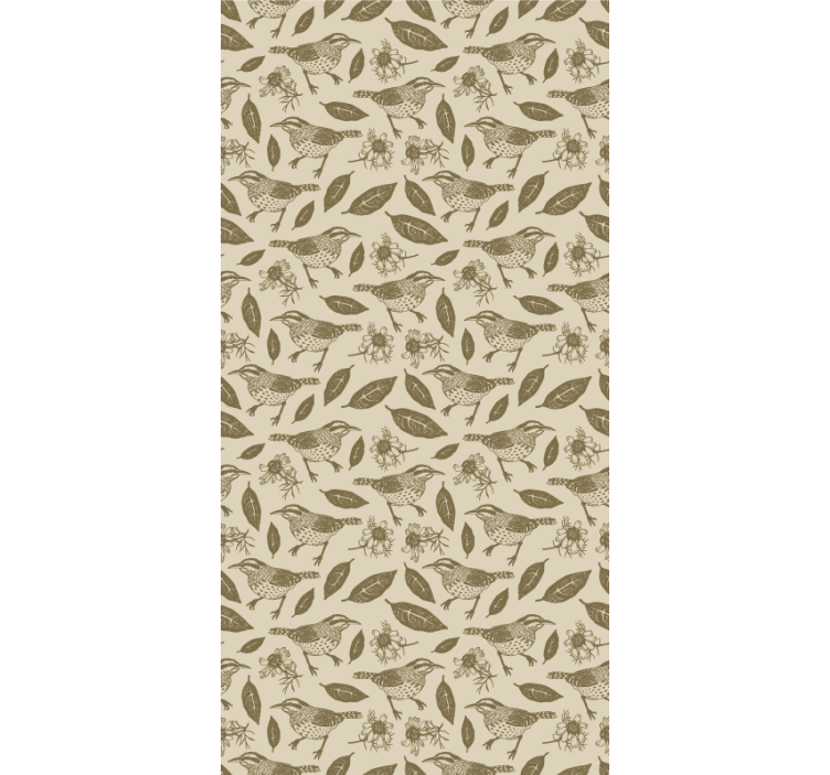 Kids wallpaper birds in nature and plants - TenStickers