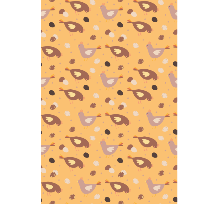Kids wallpaper orange chick design - TenStickers