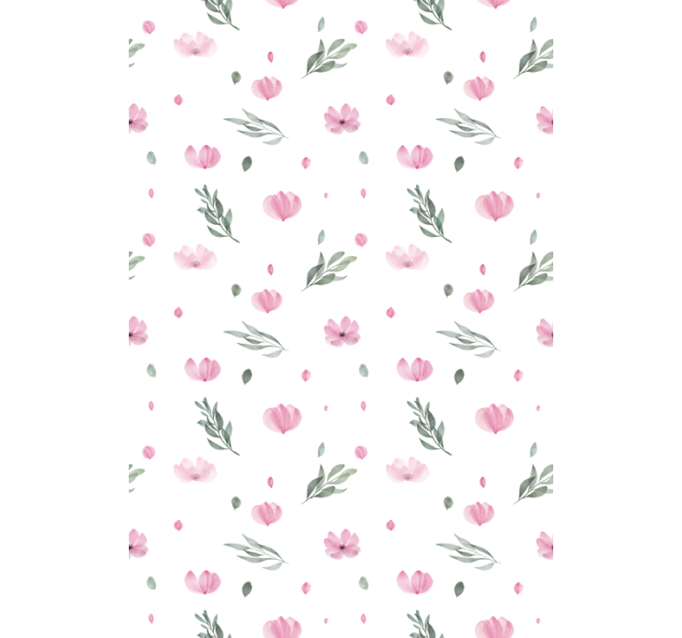 Kids wallpaper pink minimalistic little flowers - TenStickers