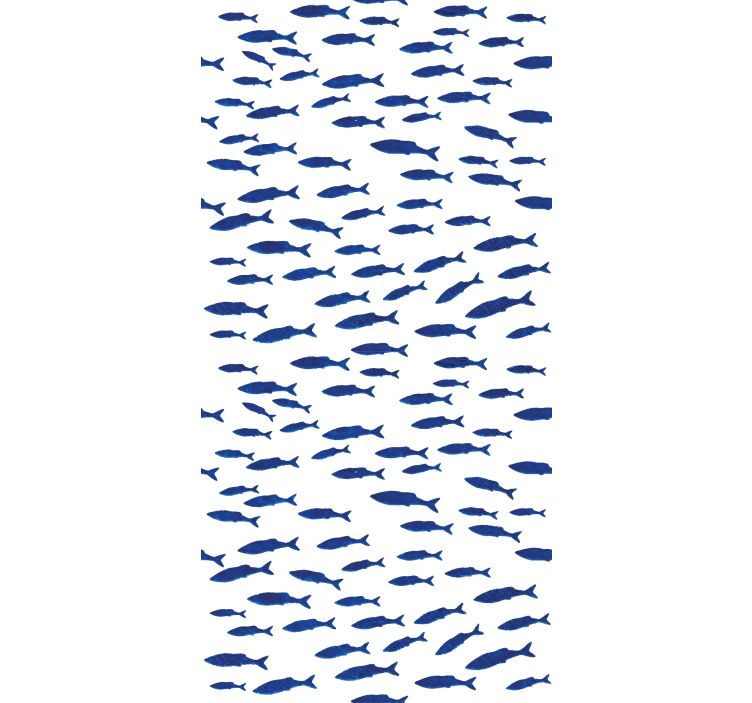 Kids wallpaper swarming fish design - TenStickers