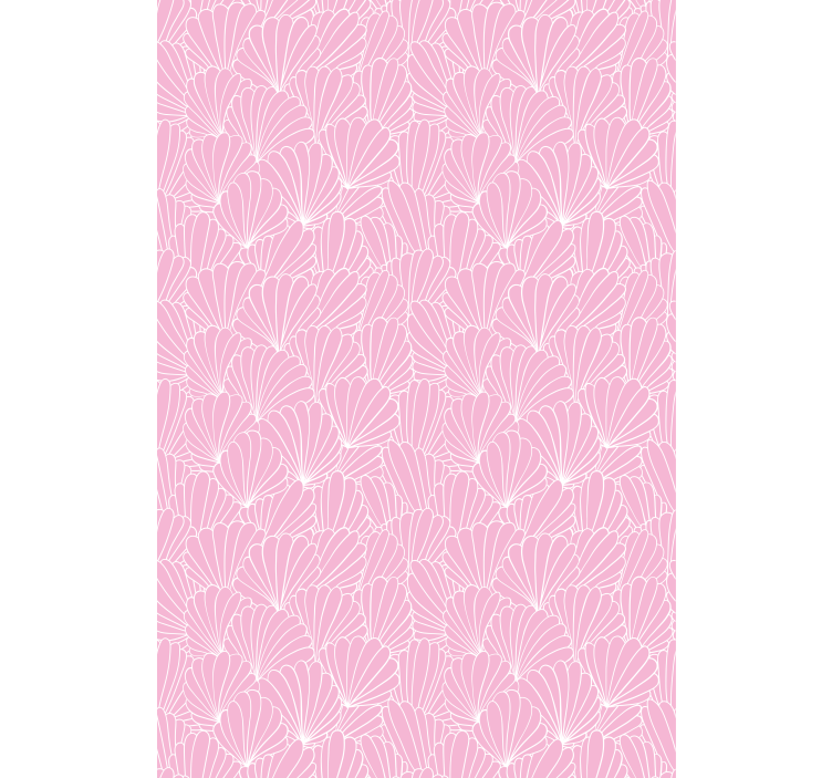 Kids wallpaper in pink shell pattern - TenStickers