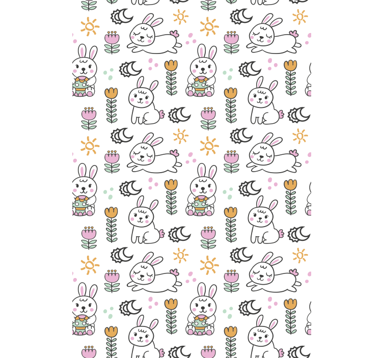 Kids wallpaper with easter bunny design - TenStickers
