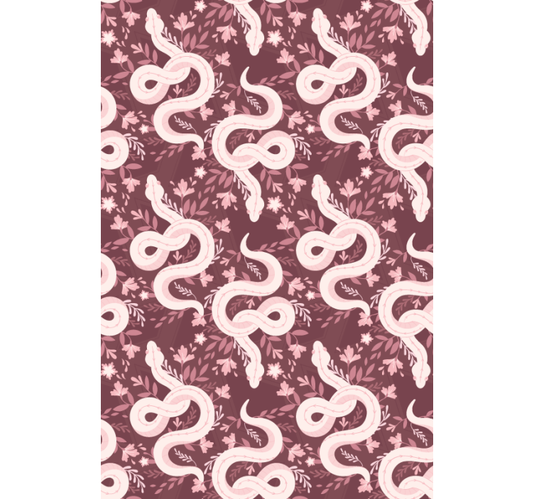 Kids wallpaper coiling serpents floral design - TenStickers