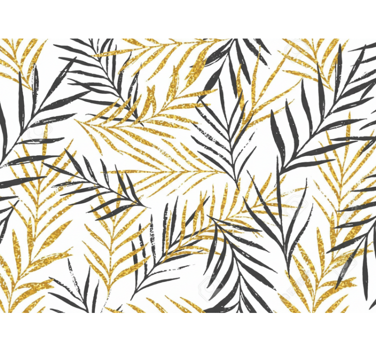 Living room wallpaper glamorous jungle frond print - TenStickers