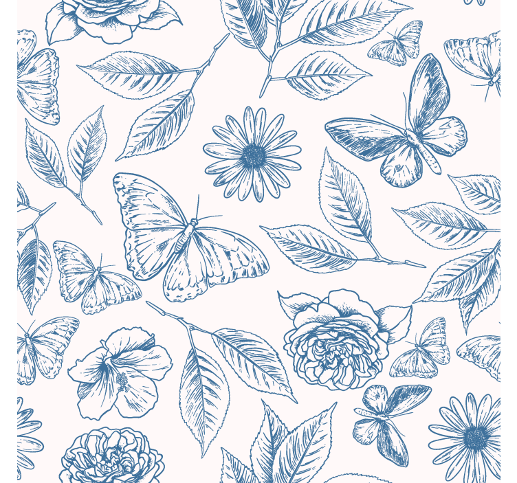 Butterfly wallpaper in floral design - TenStickers