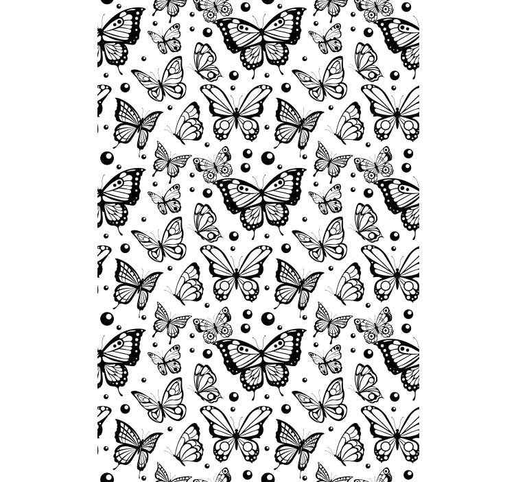 Butterfly wallpaper in solid color butterflies and dots - TenStickers
