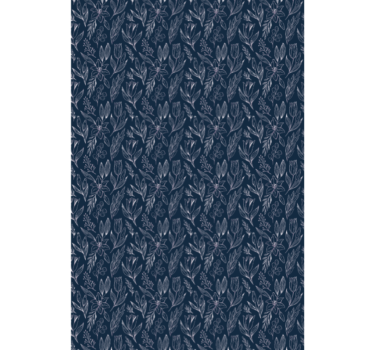 Hallway wallpaper with seamless floral lilies pattern - TenStickers