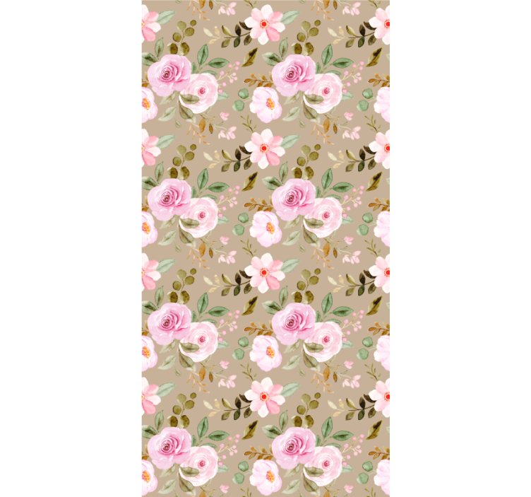 Hallway wallpaper pink floral designs - TenStickers