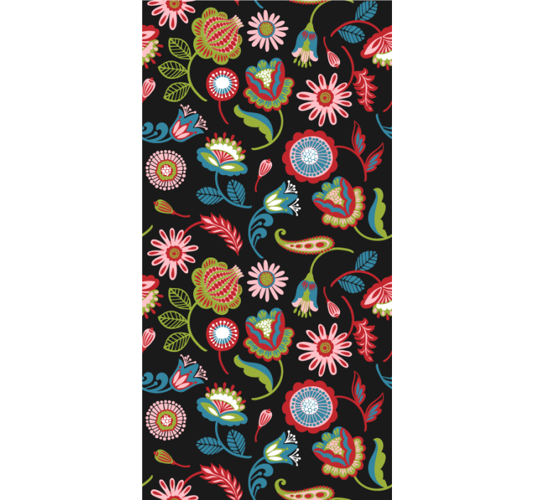 Hallway wallpaper with elegant botanical designs - TenStickers