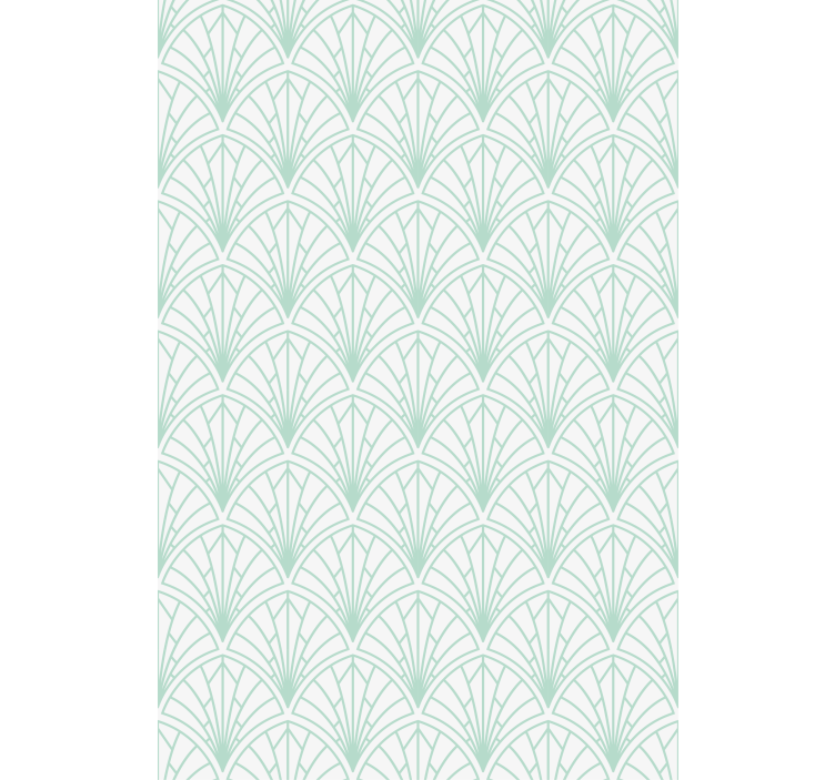 Scandinavian wallpaper light aquamarine leaves white - TenStickers