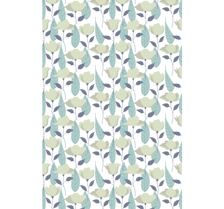 Scandinavian wallpaper pastel plant pattern - TenStickers