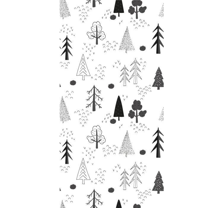 Scandinavian wallpaper white minimalist trees - TenStickers