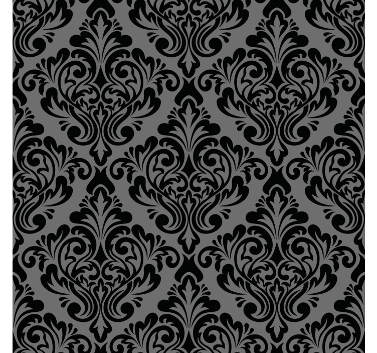 Classic wallpaper vintage black damask - TenStickers