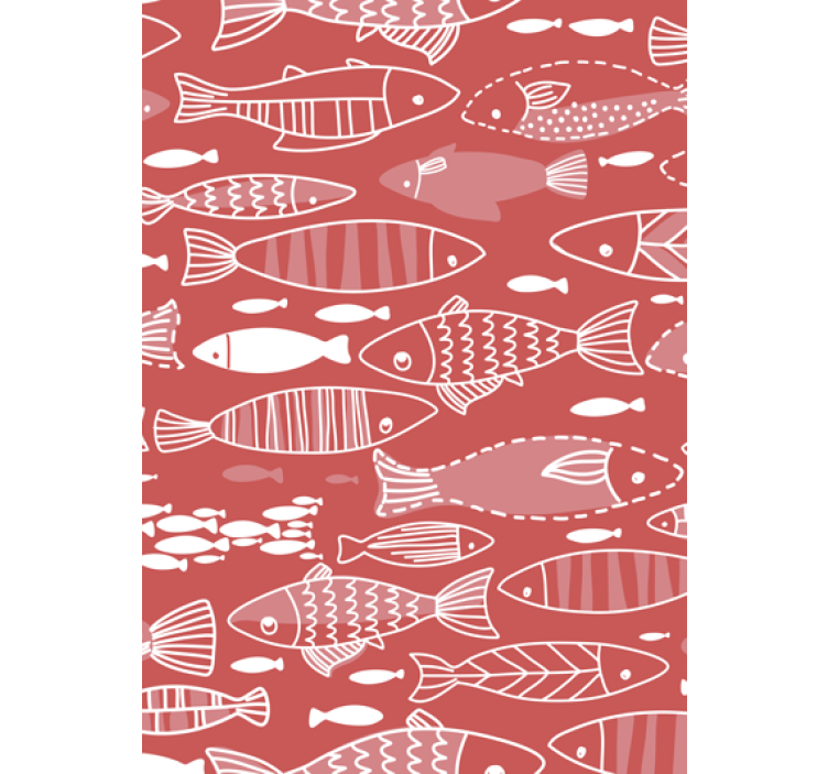 Living room wallpaper with plenty of fish underwater - TenStickers