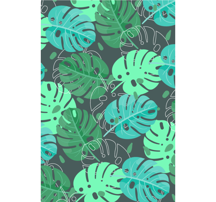 Living room wallpaper tropical leaf design - TenStickers