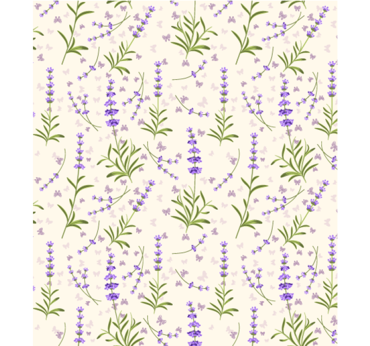 Living room wallpaper lavender floral design - TenStickers