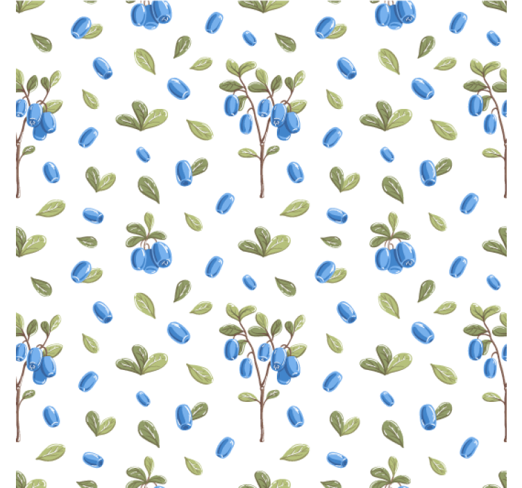 Living room wallpaper botanical blue design - TenStickers