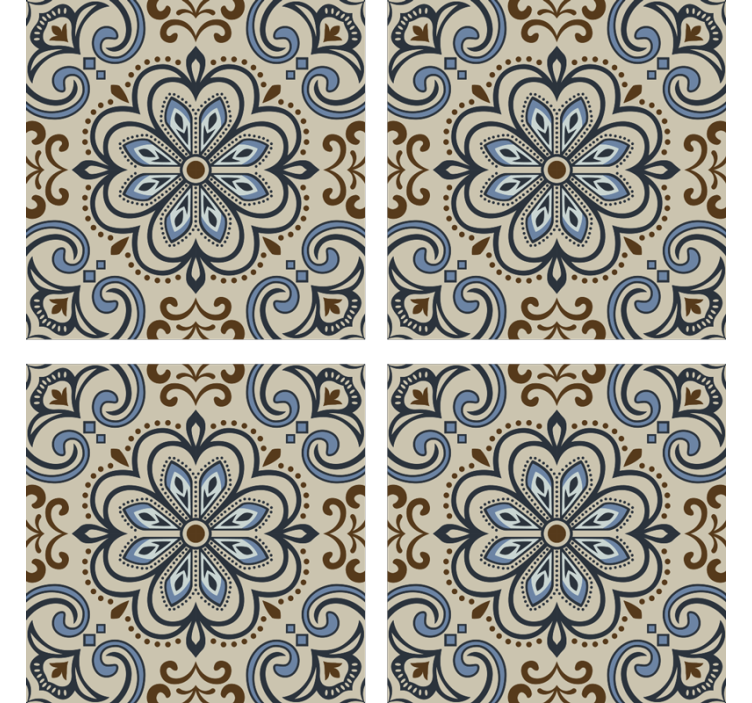 Tile wallpaper floral design - TenStickers