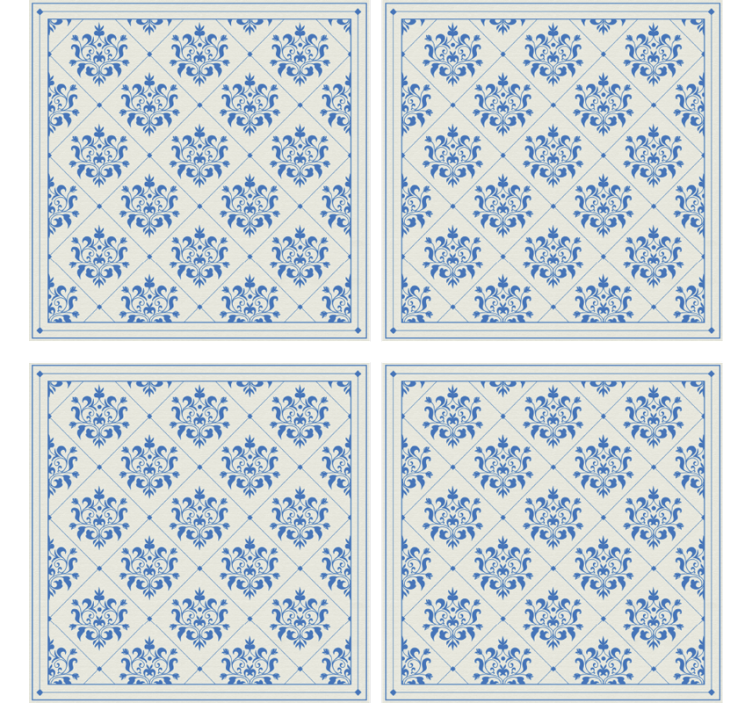 Tile wallpaper with floral and ornamental design - TenStickers