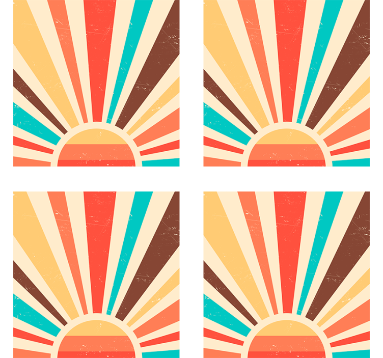 Vintage wallpaper abstract vintage sunset - TenStickers