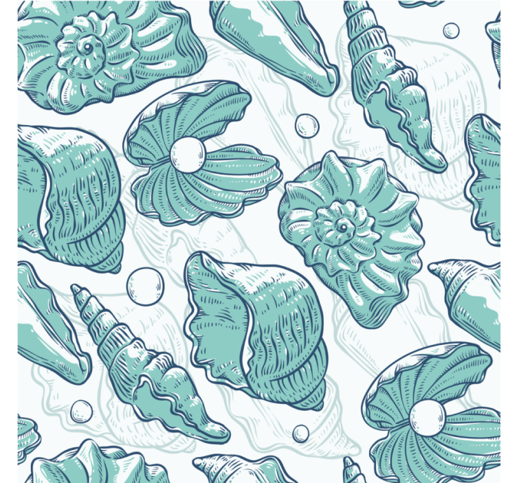 Vintage wallpaper marine life illustrations - TenStickers