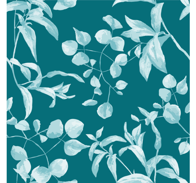 Flower wallpaper in blue watercolor design - TenStickers