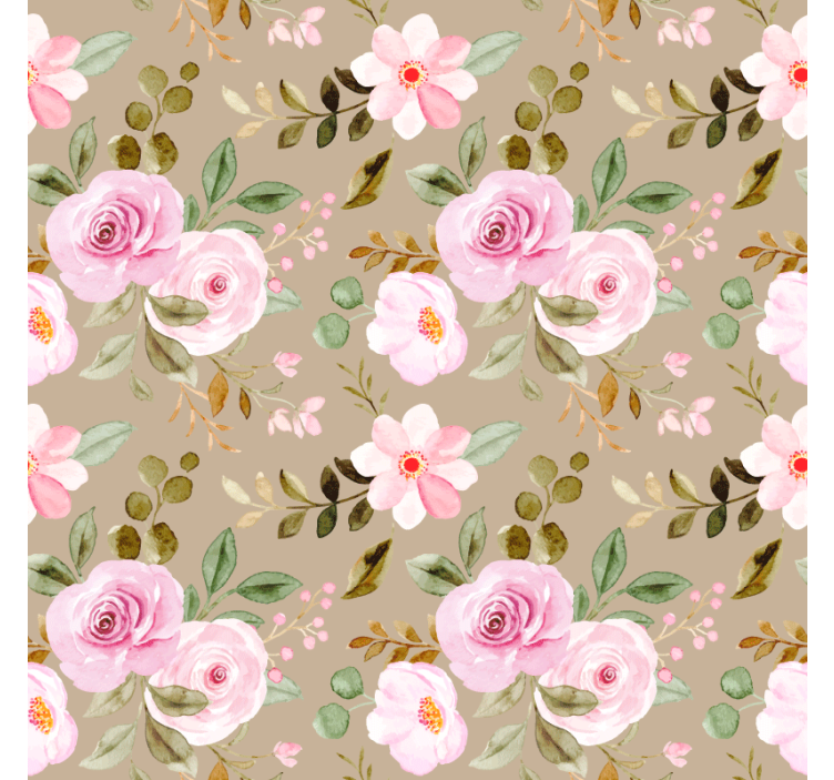 Flower wallpaper vintage beige roses texture - TenStickers