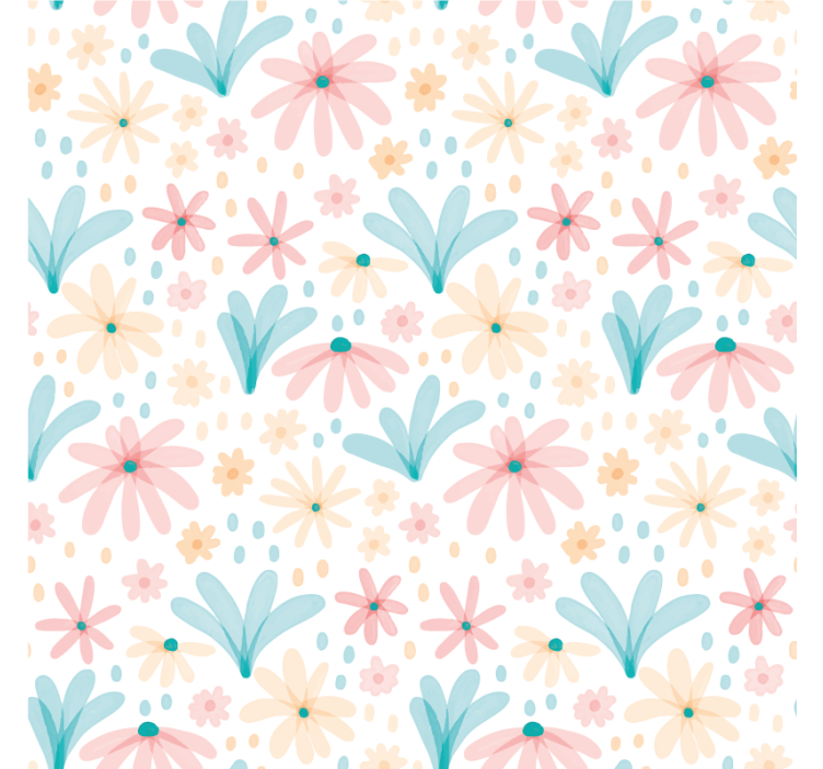 Flower wallpaper in pastel color floral design - TenStickers