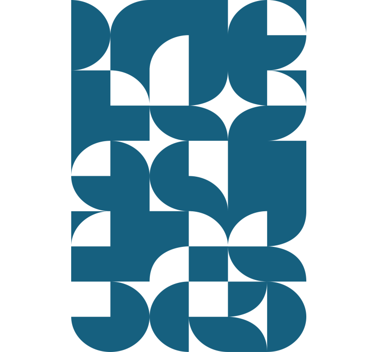 Geometric wallpaper in blue circle pattern - TenStickers