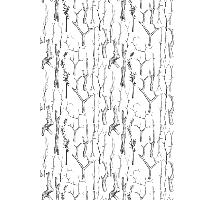 Tree wallpaper with gray trunks - TenStickers