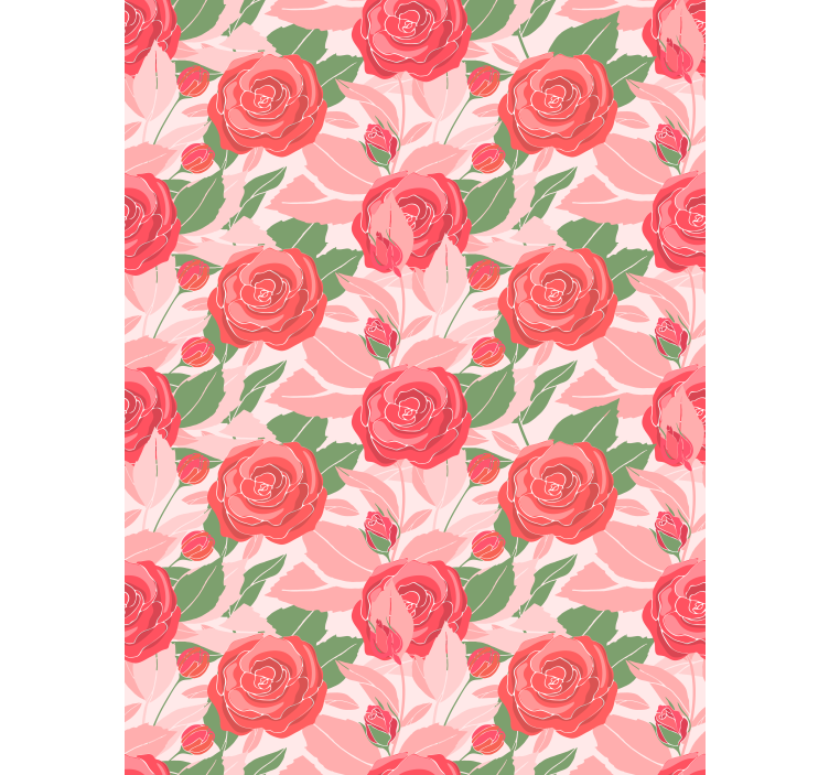 Office wallpaper roses on a pink background - TenStickers