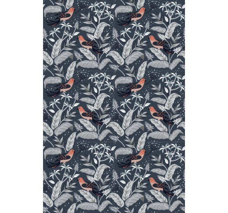 Office wallpaper with little birds - TenStickers