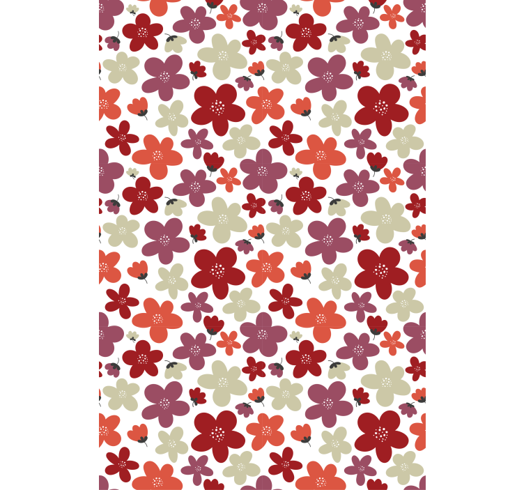 Office wallpaper red abstract flowers pattern - TenStickers