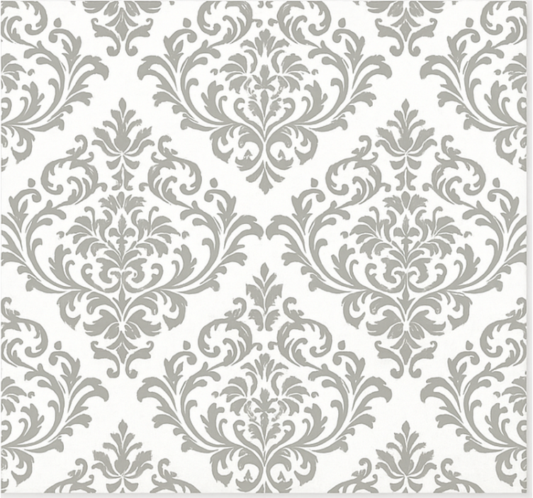 Living room wallpaper baroque grey design - TenStickers