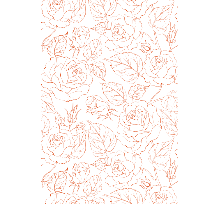 Living room wallpaper with delicate rose patterns - TenStickers