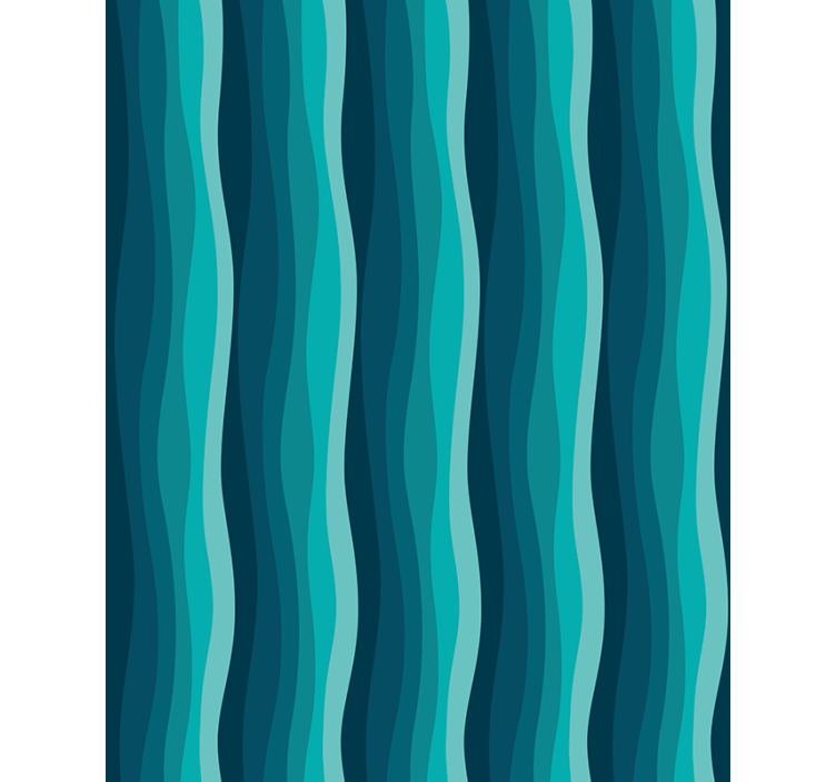 Living room wallpaper wavy blue design - TenStickers