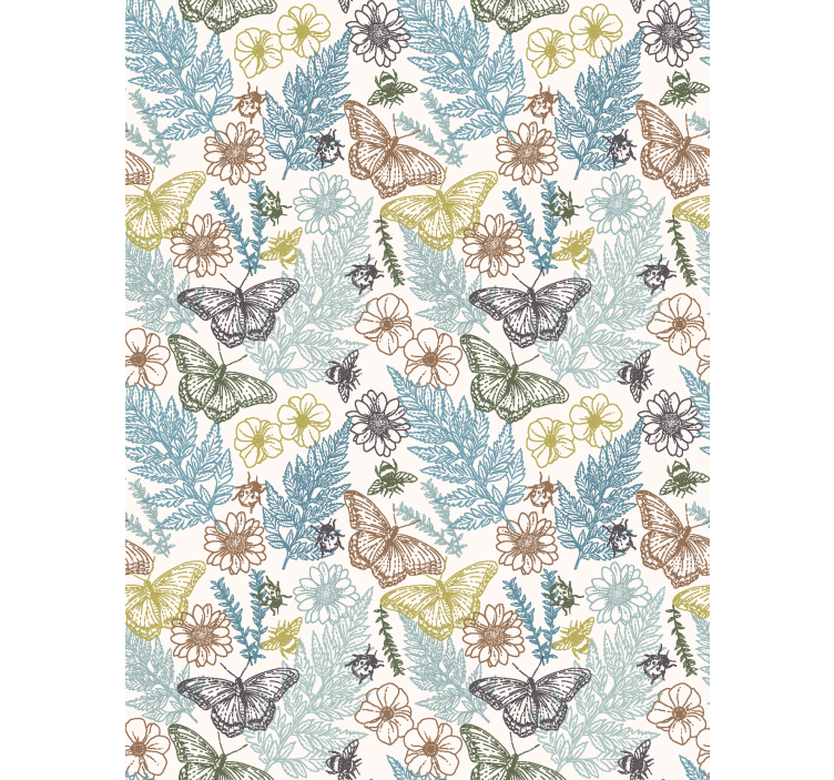 Vintage floral kitchen wallpaper - TenStickers