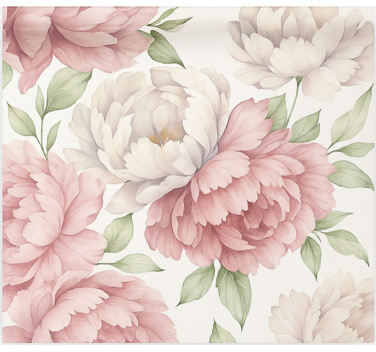 Kitchen wallpaper blushing peony design - TenStickers