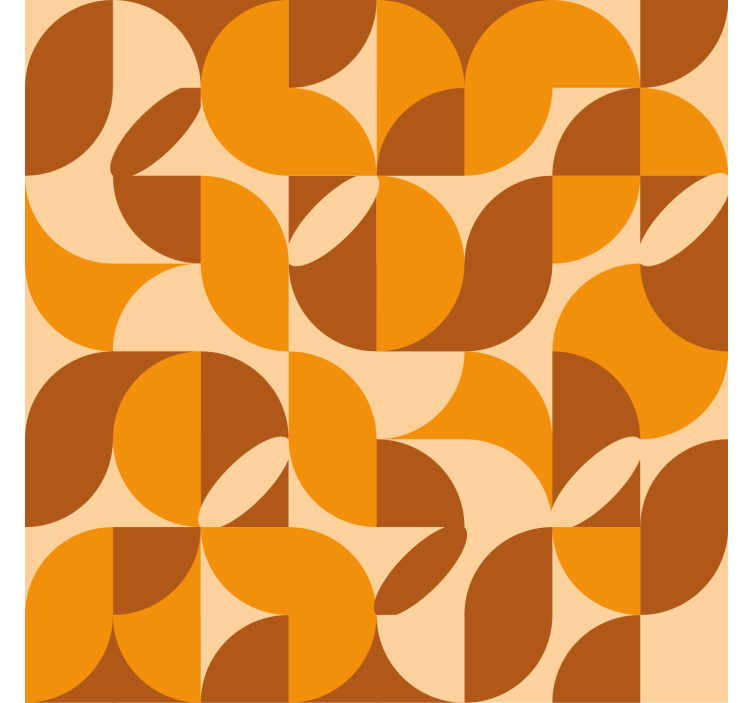 Modern wallpaper with retro orange patterns - TenStickers