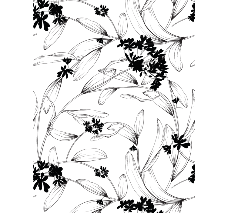 Modern wallpaper black leaves pattern - TenStickers