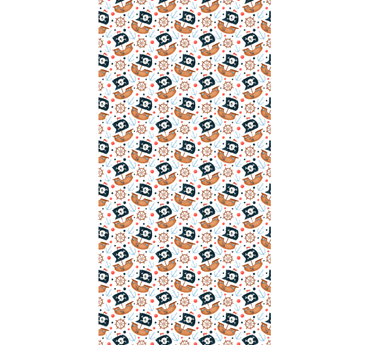 Modern wallpaper cute cartoon pirate ship design - TenStickers