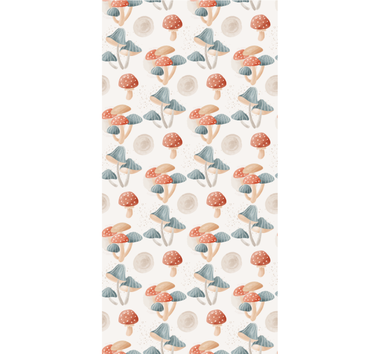 Modern wallpaper watercolor mushroom design - TenStickers