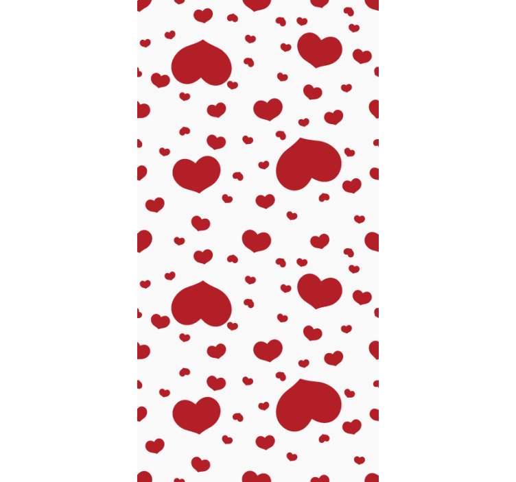Modern wallpaper with little and big hearts pattern - TenStickers