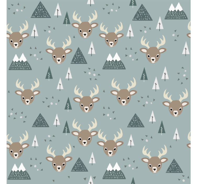 Kids wallpaper nordic deer design - TenStickers