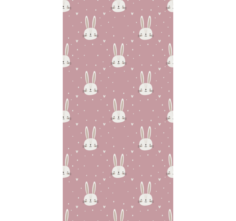 Kids wallpaper baby bunny faces - TenStickers