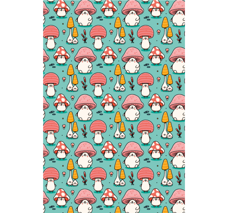 Kids wallpaper baby mushroom characters - TenStickers