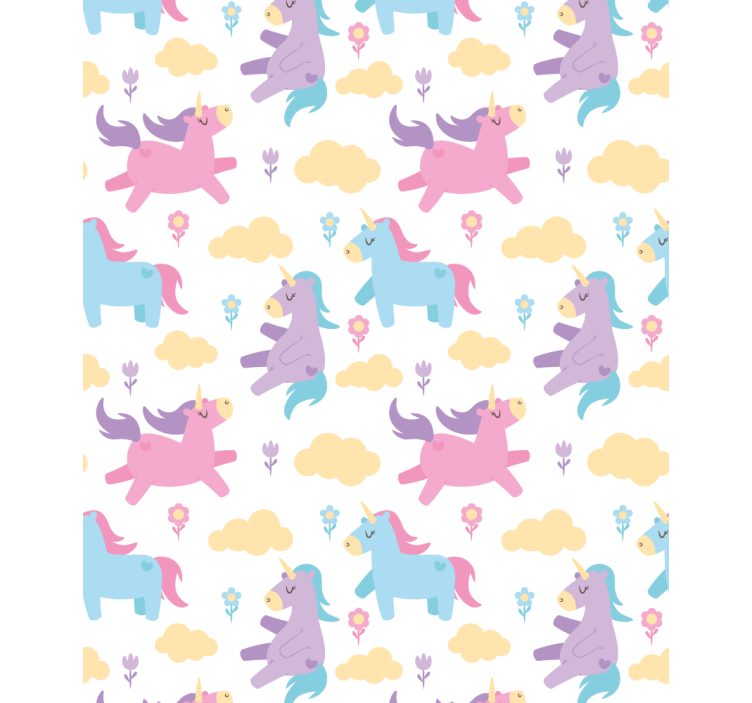 Kids wallpaper unicorns and clouds - TenStickers