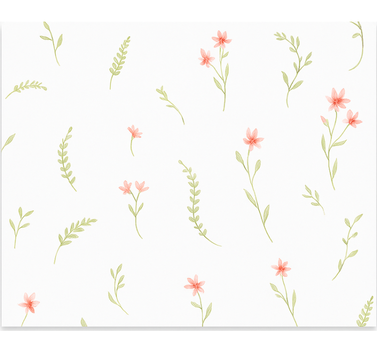 Kids wallpaper pastel meadow flowers design - TenStickers